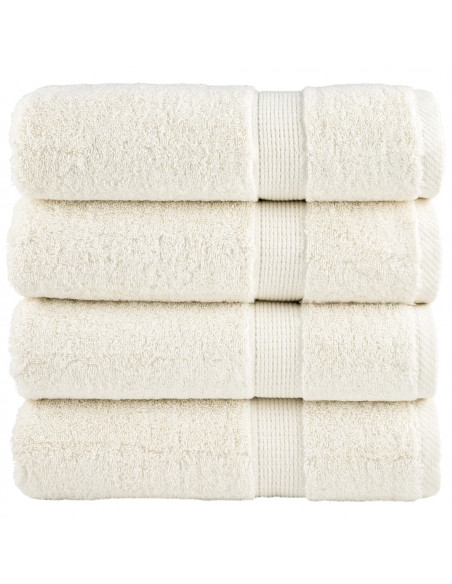 Asciugamani da Doccia 4 pz Crema 70x140 cm 600 g/m² 100% Cotone