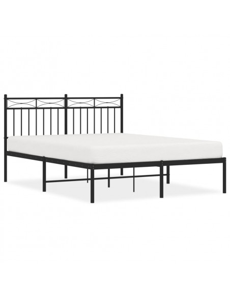 Giroletto con Testiera in Metallo Nero 140x190 cm
