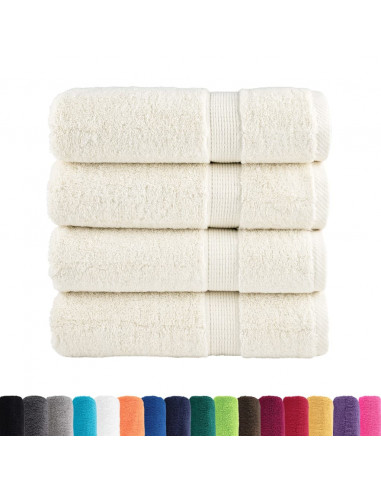 Asciugamani da Doccia 4 pz Crema 70x140 cm 600 g/m² 100% Cotone