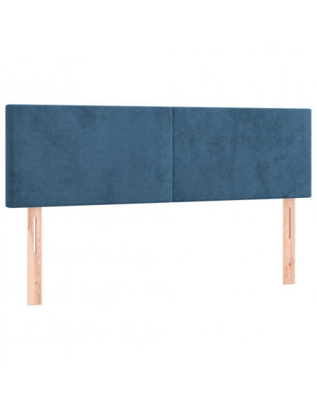 Giroletto a Molle con Materasso Blu Scuro 140x190 cm in Velluto