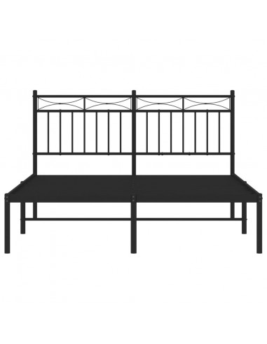 Giroletto con Testiera in Metallo Nero 140x190 cm