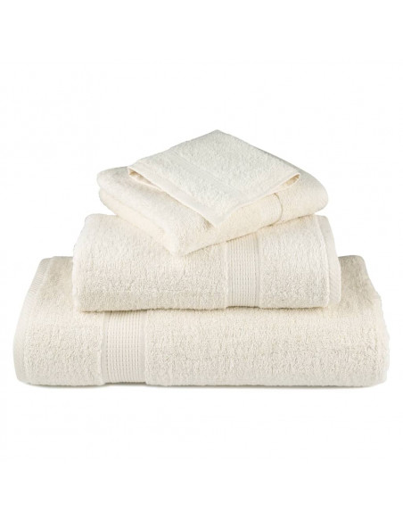 Asciugamani da Doccia 4 pz Crema 70x140 cm 600 g/m² 100% Cotone