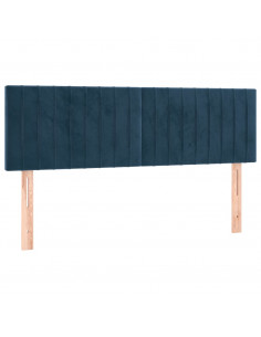 Giroletto a Molle con Materasso Blu Scuro 140x200 cm in Velluto