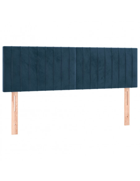 Giroletto a Molle con Materasso Blu Scuro 140x200 cm in Velluto