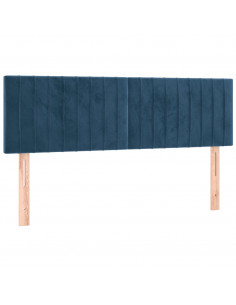 Giroletto a Molle con Materasso Blu Scuro 140x200 cm in Velluto