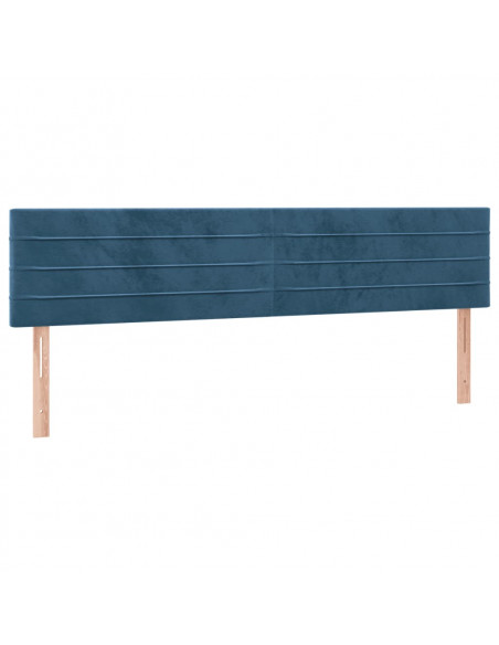 Giroletto a Molle con Materasso Blu Scuro 200x200 cm in Velluto