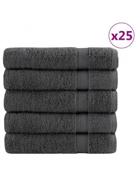 Asciugamani Bagno 25 pz Antracite 100x150cm 600gsm 100% Cotone
