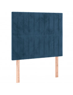 Giroletto a Molle con Materasso Blu Scuro 90x200 cm in Velluto