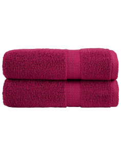 Asciugamani Premium 2 pz Bordeaux 50x100 cm 600gsm 100% Cotone 2