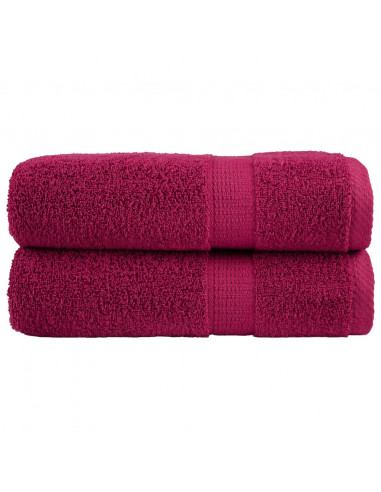 Asciugamani Premium 2 pz Bordeaux 50x100 cm 600gsm 100% Cotone
