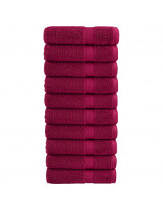 Asciugamani Doccia 10 pz Bordeaux 70x140 cm 600gsm 100% Cotone 2