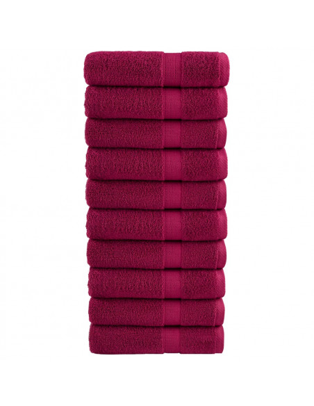 Asciugamani Doccia 10 pz Bordeaux 70x140 cm 600gsm 100% Cotone