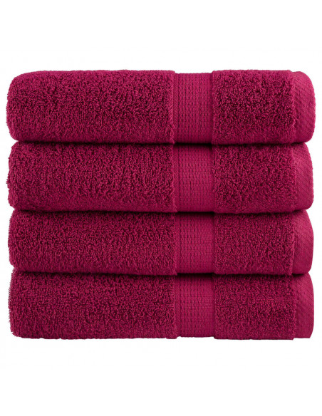 Asciugamani da Bagno 4 pz Bordeaux 100x150cm 600gsm 100% Cotone