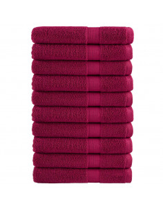 Asciugamani Bagno 10 pz Bordeaux 100x200cm 600gsm 100% Cotone 2