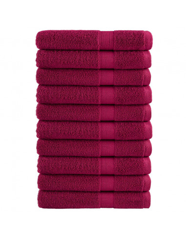 Asciugamani Bagno 10 pz Bordeaux 100x200cm 600gsm 100% Cotone
