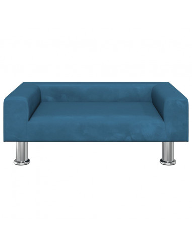 Lettino per Cani Blu 70x45x26,5 cm in Velluto
