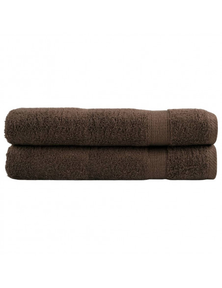 Asciugamani per Sauna 2 pz Marroni 80x200cm 600gsm 100% Cotone