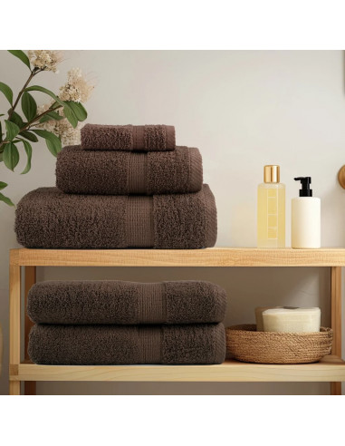 Asciugamani per Sauna 2 pz Marroni 80x200cm 600gsm 100% Cotone