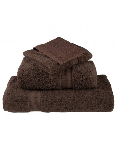 Asciugamani per Sauna 2 pz Marroni 80x200cm 600gsm 100% Cotone