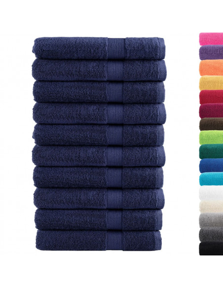 Asciugamani Sauna 10 pz Blu Navy 80x200cm 600gsm 100% Cotone