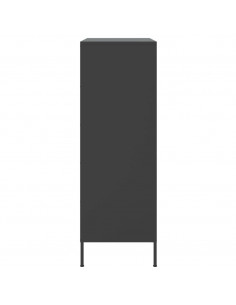 Credenza Nera 68x39x113 cm in Acciaio 2
