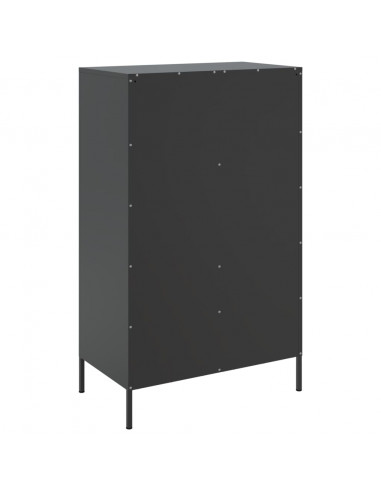 Credenza Nera 68x39x113 cm in Acciaio