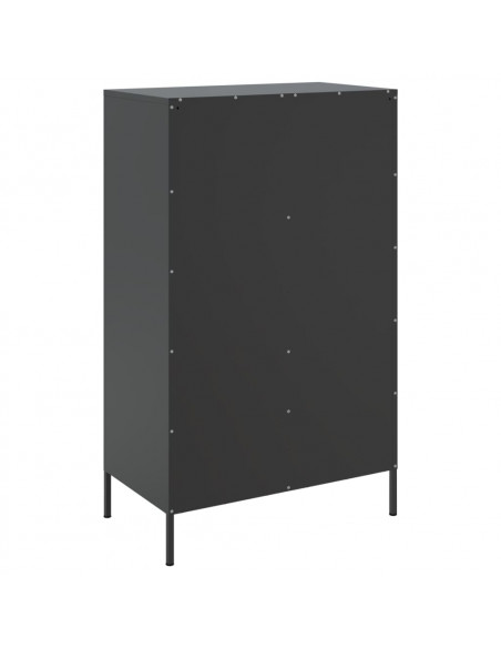 Credenza Nera 68x39x113 cm in Acciaio