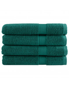 Asciugamani per Sauna 4 pz Verdi 80x200 cm 600 g/m² 100% Cotone 2