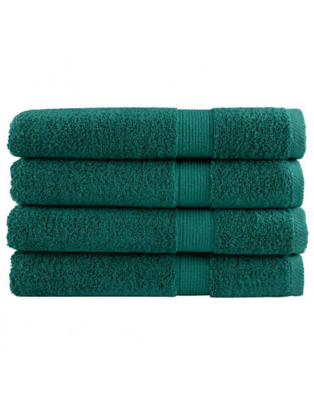 Asciugamani per Sauna 4 pz Verdi 80x200 cm 600 g/m² 100% Cotone