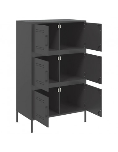 Credenza Nera 68x39x113 cm in Acciaio