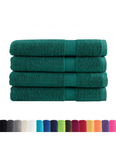 Asciugamani per Sauna 4 pz Verdi 80x200 cm 600 g/m² 100% Cotone