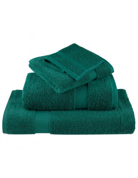 Asciugamani per Sauna 4 pz Verdi 80x200 cm 600 g/m² 100% Cotone