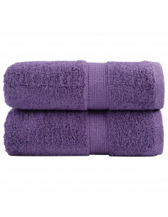 Asciugamani Premium 2 pz Viola 30x30 cm 600 g/m² 100% Cotone 2