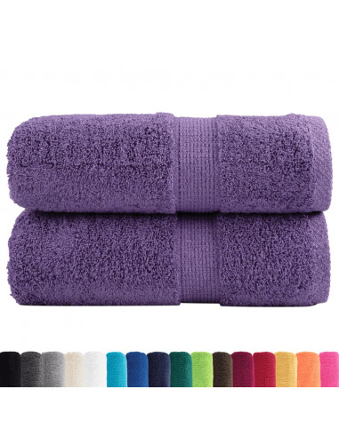 Asciugamani Premium 2 pz Viola 30x30 cm 600 g/m² 100% Cotone