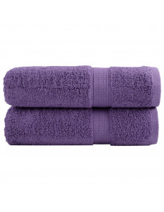 Asciugamani Premium 2 pz Viola 50x100 cm 600 g/m² 100% Cotone 2
