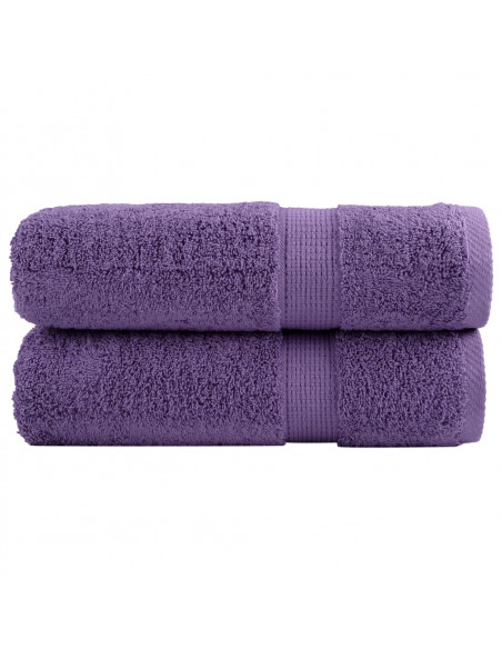 Asciugamani Premium 2 pz Viola 50x100 cm 600 g/m² 100% Cotone