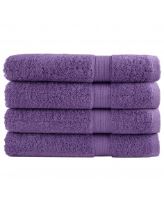 Asciugamani Premium 4 pz Viola 100x200 cm 600 g/m² 100% Cotone 2