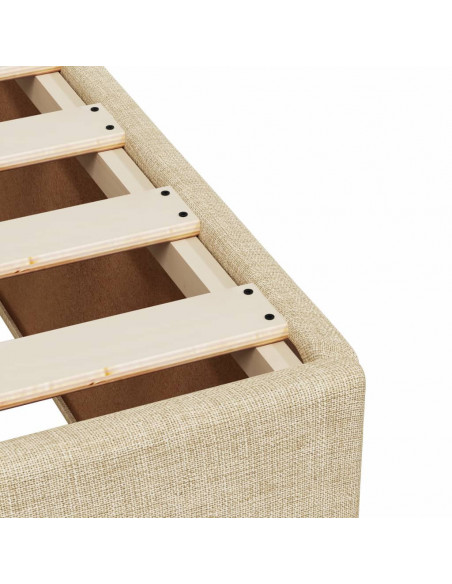 Giroletto a Molle con Materasso Crema 120x190 cm in Tessuto