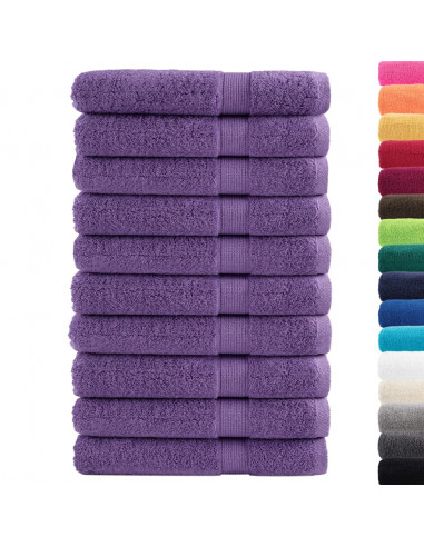 Asciugamani per Sauna 10 pz Viola 80x200cm 600 g/m² 100% Cotone