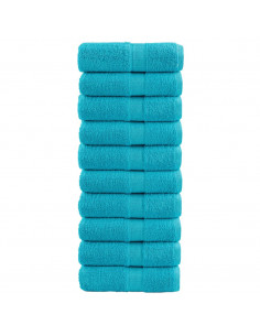 Asciugamani Ospiti 10 pz Turchesi 30x50cm 600 g/m² 100% Cotone 2