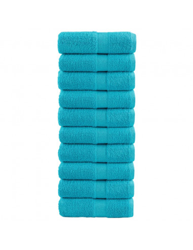 Asciugamani Ospiti 10 pz Turchesi 30x50cm 600 g/m² 100% Cotone
