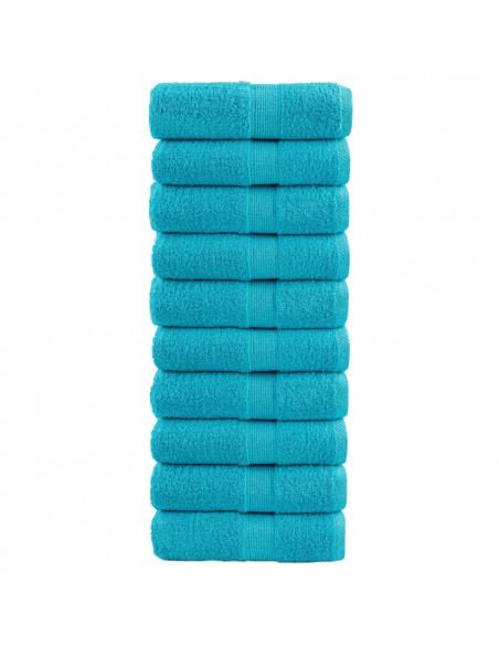 Asciugamani Ospiti 10 pz Turchesi 30x50cm 600 g/m² 100% Cotone