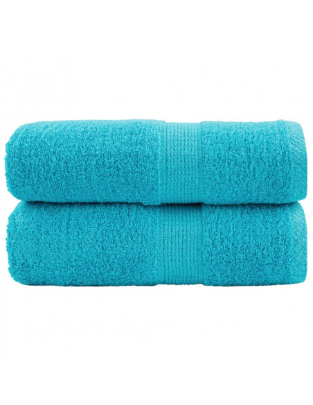 Asciugamani Premium 2 pz Turchesi 30x30 cm 600 g/m² 100% Cotone
