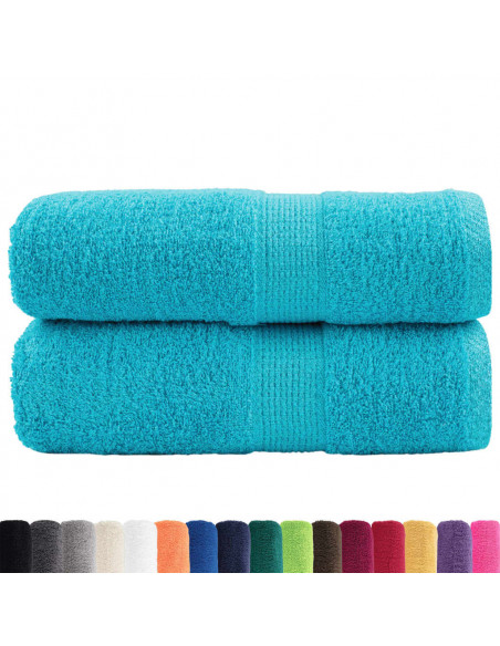 Asciugamani Premium 2 pz Turchesi 30x30 cm 600 g/m² 100% Cotone