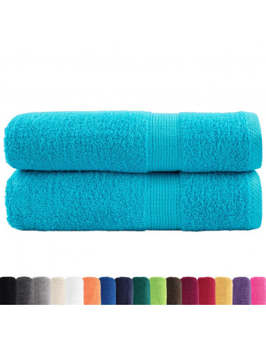 Asciugamani da Bagno 2 pz Viola 70x140 cm 600 g/m² 100% Cotone