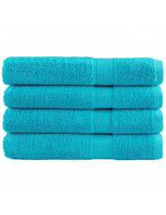 Asciugamani Premium 4pz Turchese 100x200cm 600 g/m² 100% Cotone 2