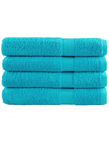 Asciugamani Premium 4pz Turchese 100x200cm 600 g/m² 100% Cotone