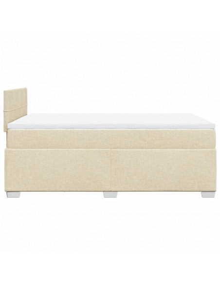 Giroletto a Molle con Materasso Crema 120x200 cm in Tessuto