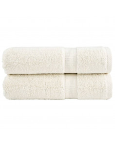 Asciugamani da Doccia 2 pz Crema 70x140 cm 600 g/m² 100% Cotone 2