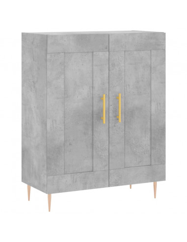 Credenza Grigio Cemento 69,5x34x180 cm in Legno Multistrato
